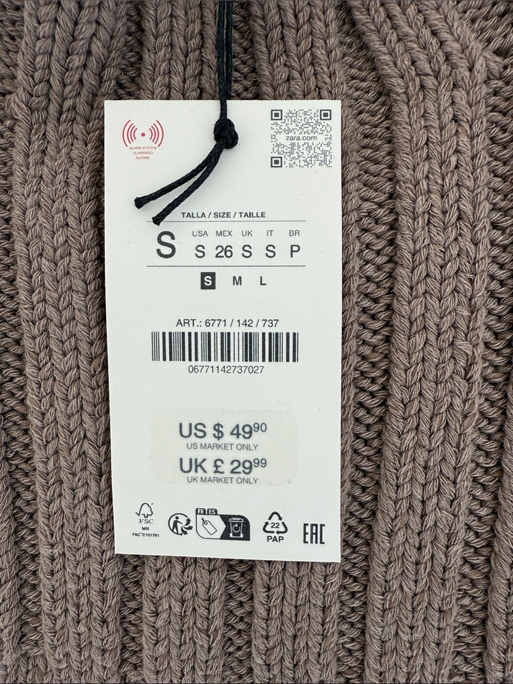 Zara Sleeveless Ribbed Mock Neck Sweater Vest - Taupe - Picture 11 of 11